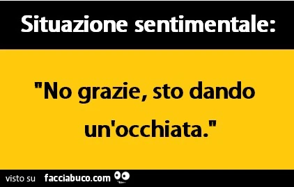 Situazione sentimentale: no grazie, sto dando un'occhiata