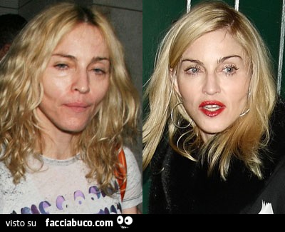 Madonna con e senza trucco