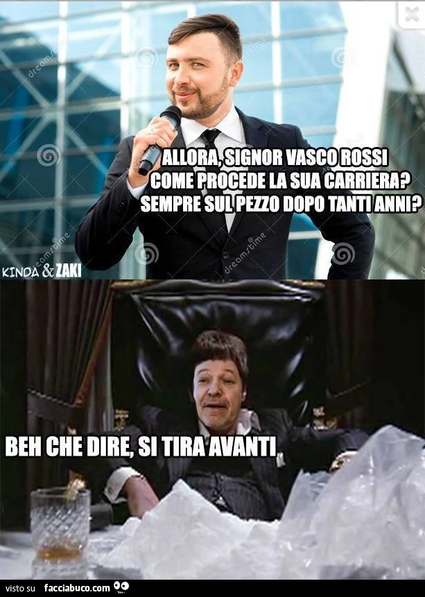 Allora signor Vasco Rossi, come procede la sua carriera? Sempre sul pezzo dopo tanti anni? Beh che dire, si tira avanti