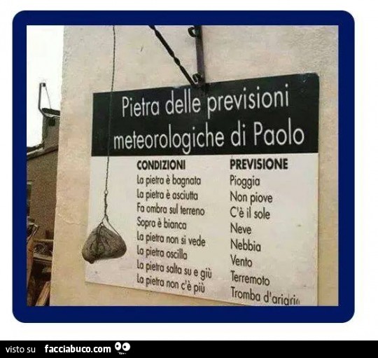 Pietra delle previsioni meteorologiche di Paolo