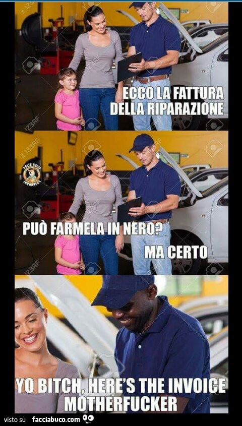 Puó farmela in nero ? Yo bitch, herès the invoice motherfucker