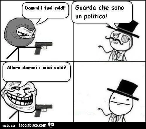 rapina a un politico meme