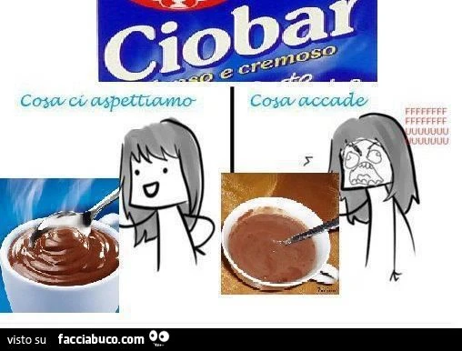 ciobar differenza tra ciò che ci aspettiamo e ciò che accade meme