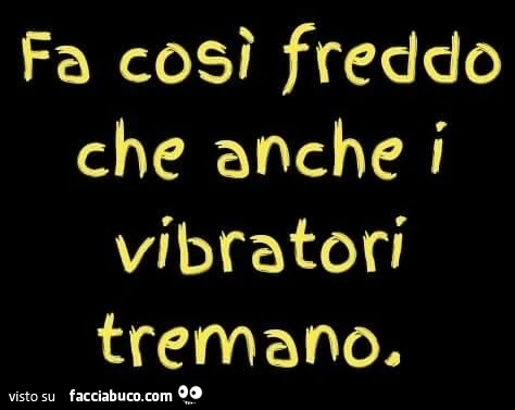 Fa così freddo che anche i vibratori tremano