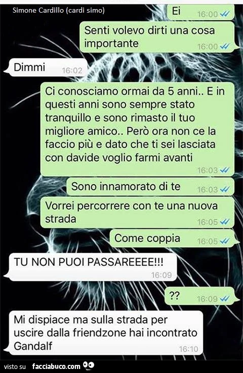 Mi dispiace ma sulla strada per uscire dalla friendzone hai incontrato Gandalf