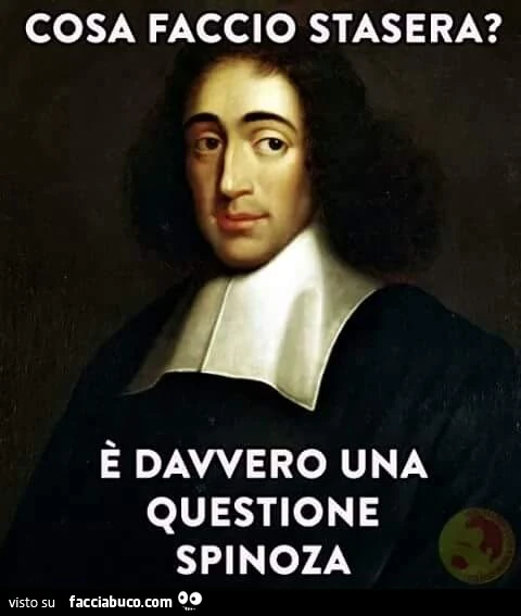 Cosa faccio stasera? E' davvero una questione spinoza