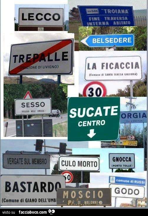 I cartelli Italiani delle città più assurde