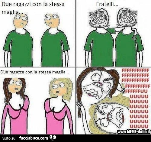 due ragazzi con la stessa maglia vs due ragazze con la stessa maglia
