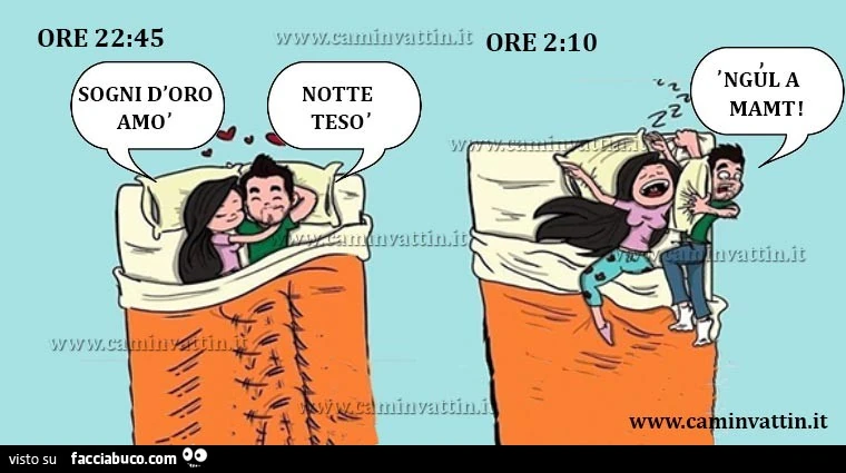 Sogni d'oro amo. Notte tesò. Ngul a mamt