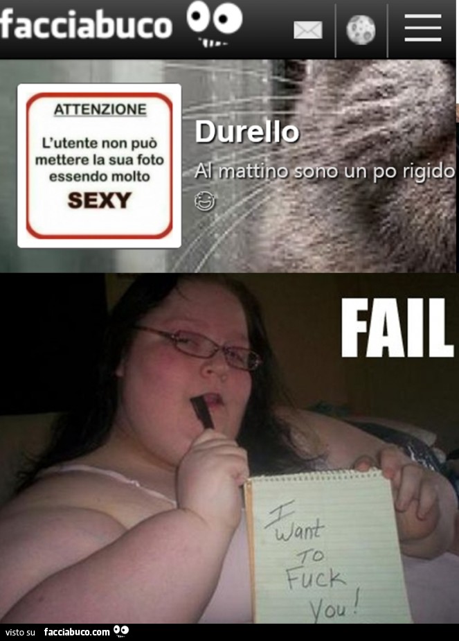 Attenzione. L'utente non può mettere la sua foto essendo molto sexy. Al mattino sono un po' rigido. I want to fuck you. Fail