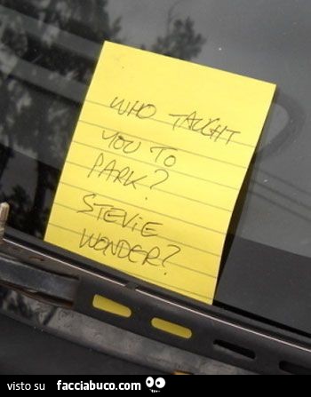 Chi ti ha insegnato a parcheggiare? Stevie Wonder?