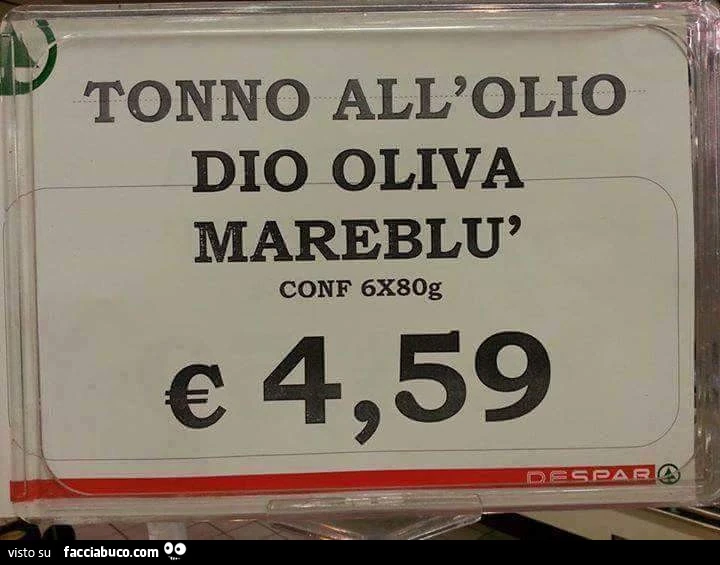 Tonno all'olio Dio oliva Mareblù