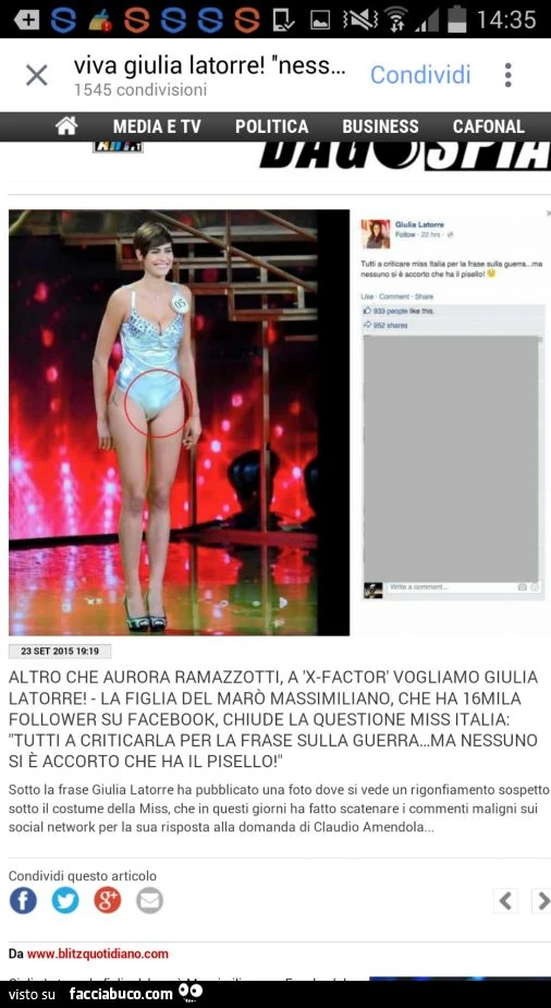 Tutti a criticare per la frase della guerra, ma nessuno si è accorto che ha il pisello