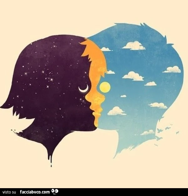 La notte e il giorno come due i volti di due fanciulli