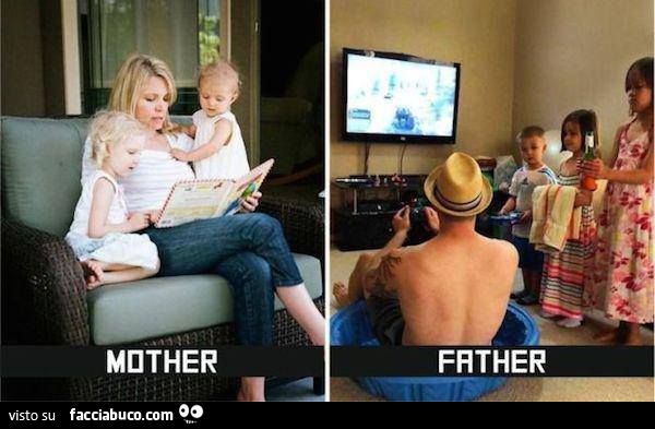 differenza tra una madre e un padre con figli