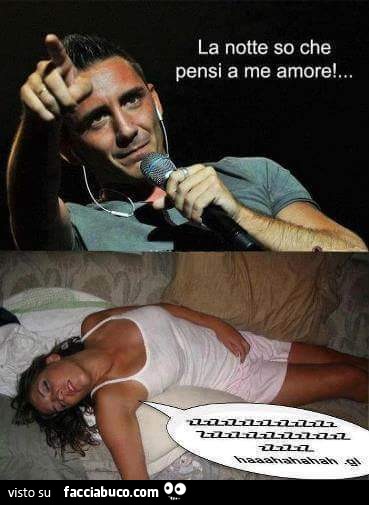 La notte so che pensi a me amore. Zzzzzzz