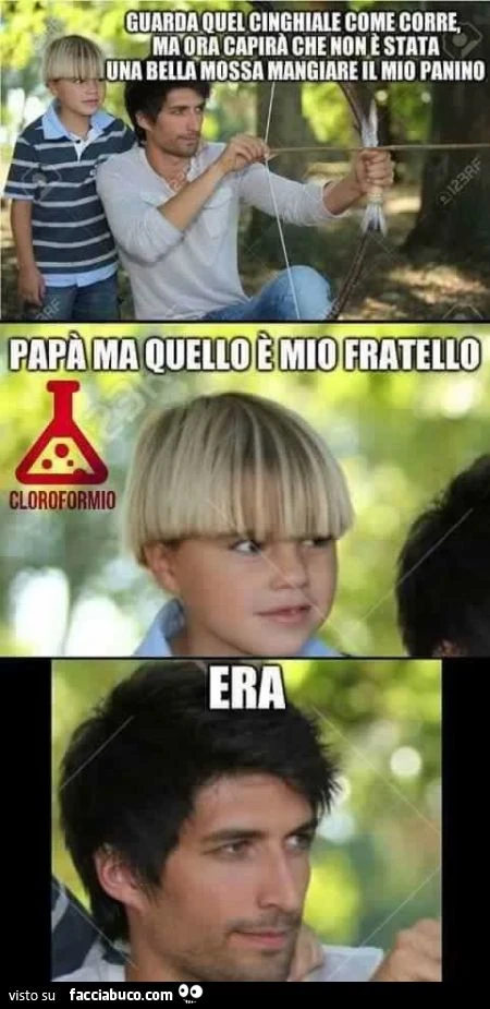 caccia al fratello cinghiale che si è mangiato il panino
