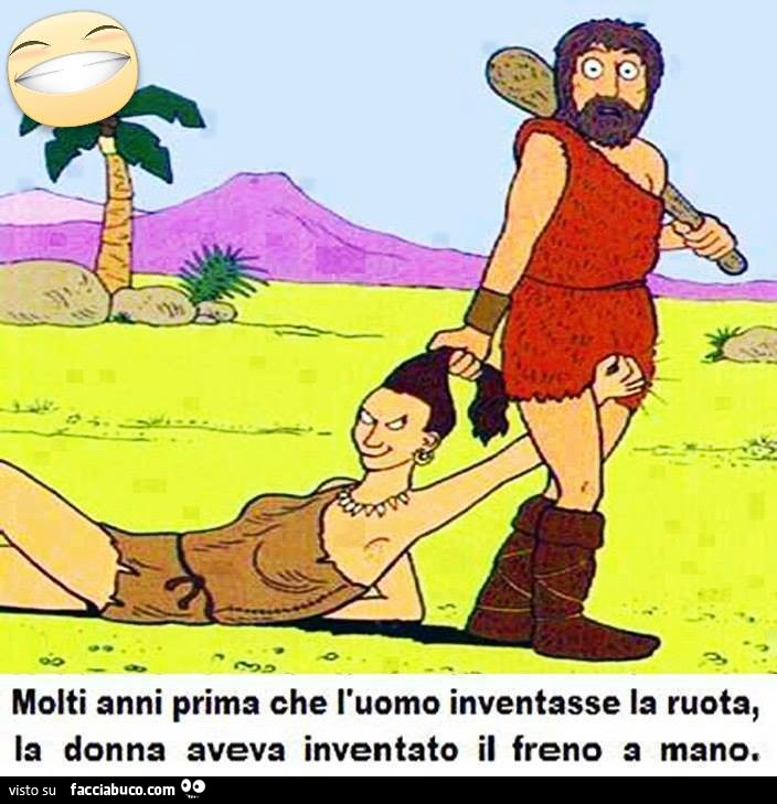 Molti anni prima che l'uomo inventasse la ruota,la donna aveva inventato il freno a mano