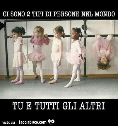 Ci sono 2 tipi di persone nel mondo. Tu e tutti gli altri