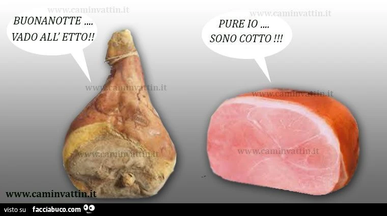 Vaccate tra prosciutti: buonanotte vado all'etto, anche io, sono cotto