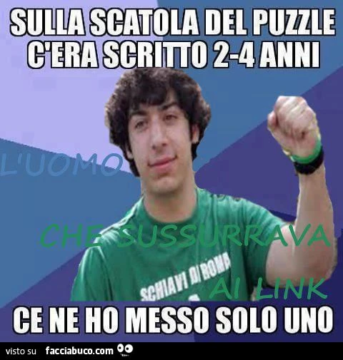 renzo bossi il trota: sulla scatola del puzzle c'era scritto da 2 a 4 anni, ce ne ho messo solo uno