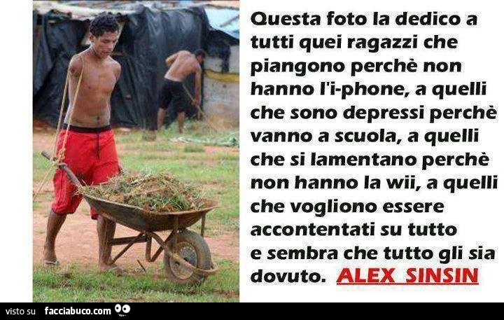 Questa foto la dedico a tutti quei ragazzi che piangono perchè non hanno l'iPhone