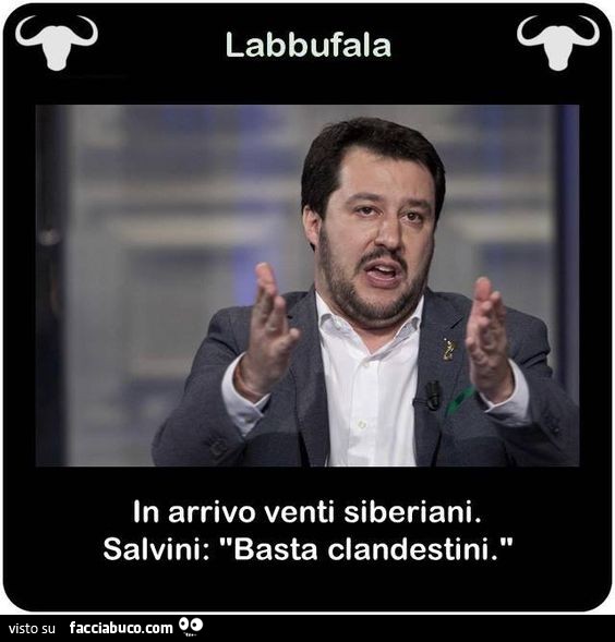 In arrivo venti siberiani. Salvini: basta clandestini