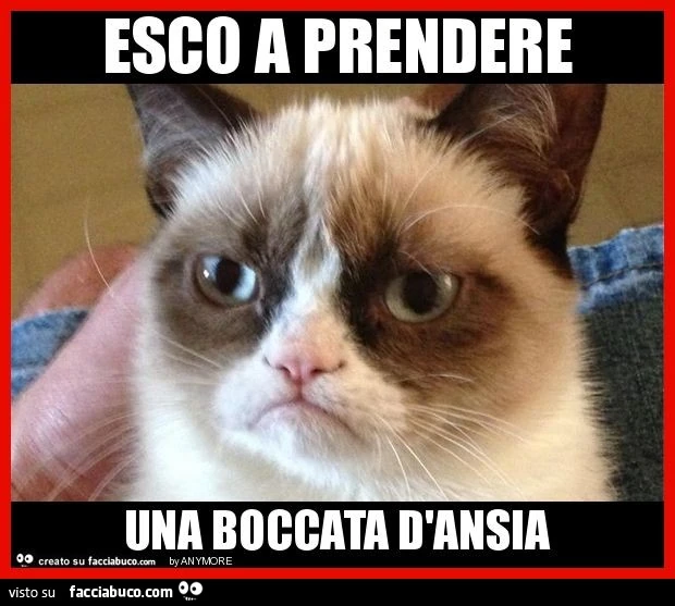 Esco a prendere una boccata d'ansia
