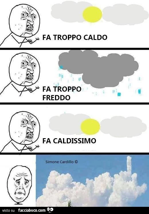 Fa troppo caldo, fa troppo freddo, fa caldissimo