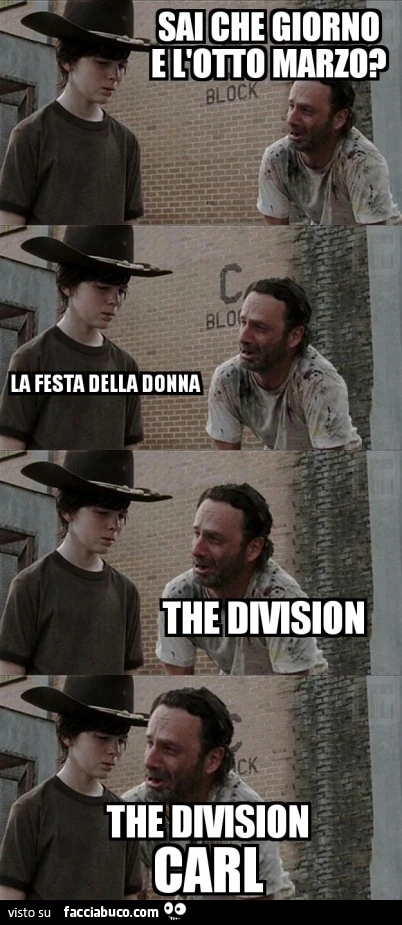 Sai che giorno è l'Otto Marzo? La festa della donna. The Division. The Division Carl