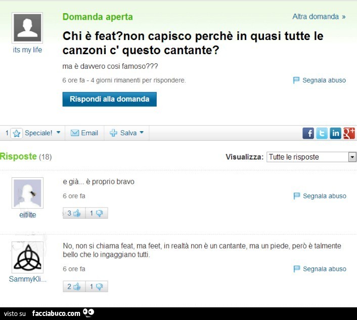 Chi è Feat? Non capisco perchè in quasi tutte le canzoni c'è questo cantante