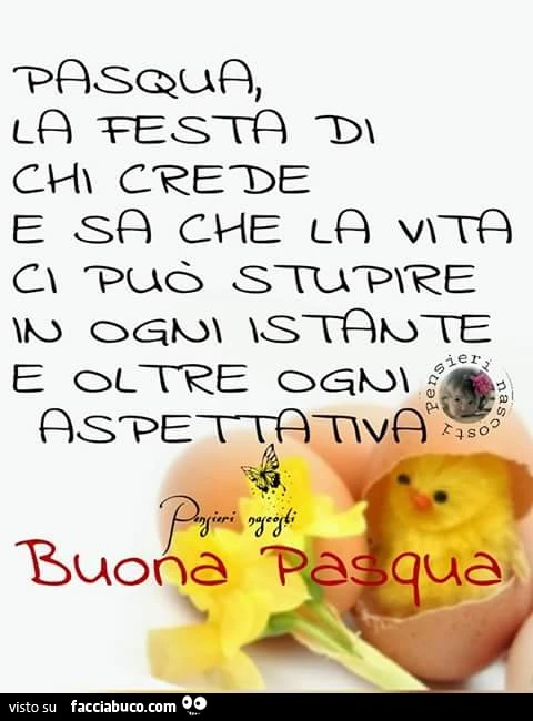 Pasqua, la festa di chi crede e sa che la vita ci può stupire in ogni istante e oltre ogni aspettativa. Buona Pasqua