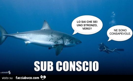 Lo sai che sei uno stronzo vero? Ne sono consapevole. Sub conscio