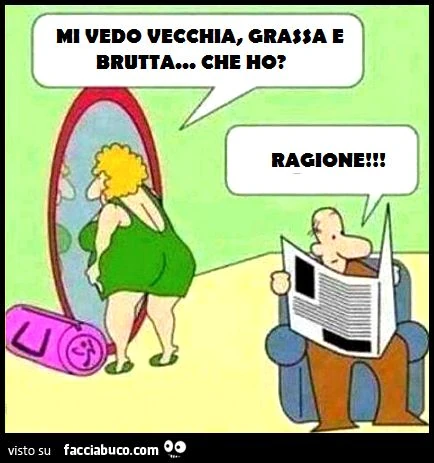 Mi vedo brutta vecchia e grassa che ho? Hai ragione