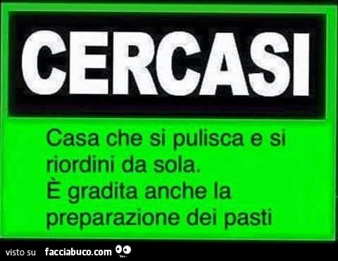 Cercasi casa che si pulisca e riordini da sola