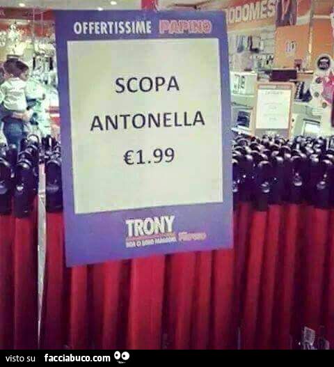 Offertissima Trony: Scopa Antonella a solo 1,99 euro