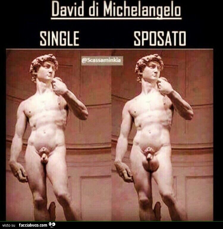 David di Michelangelo, single e sposato