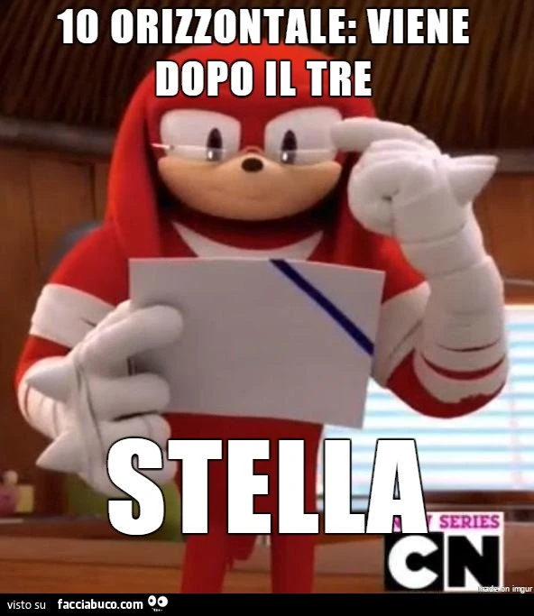 10 orizzontale: viene dopo il tre. Stella