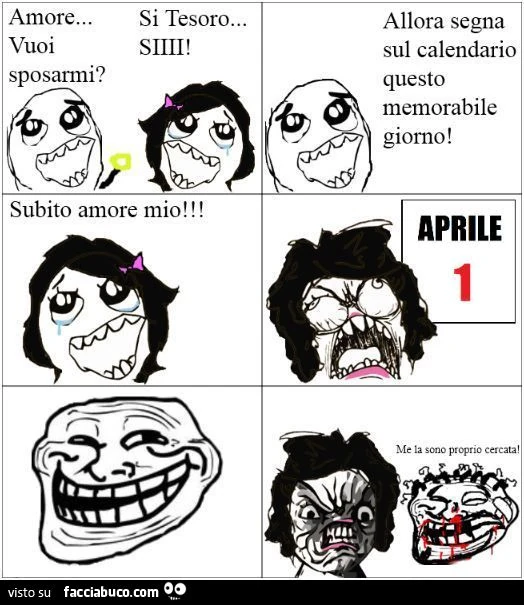 amore vuoi sposarmi? peccato che è solo un pesce d'aprile meme