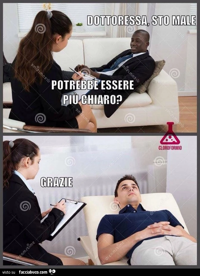 Dottoressa, sto male. Potrebbe essere più chiaro? Grazie