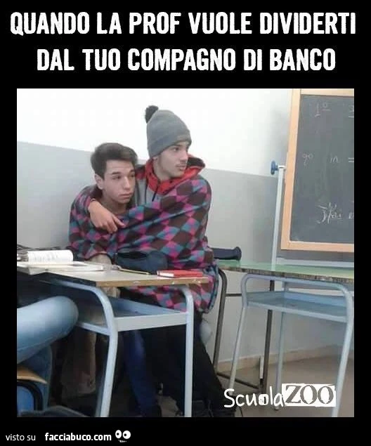 Quando la prof vuole dividerti dal tuo compagno di banco