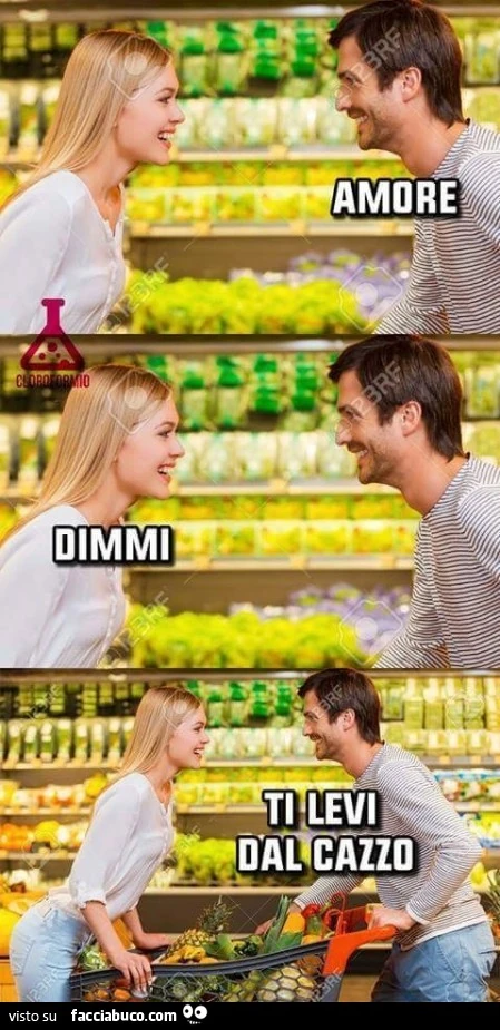 Amore. Dimmi. Ti levi dal cazzo?