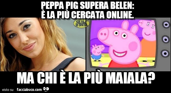 Peppa Pig supera Belen: è la più cercata online. Ma chi è la più maiala?