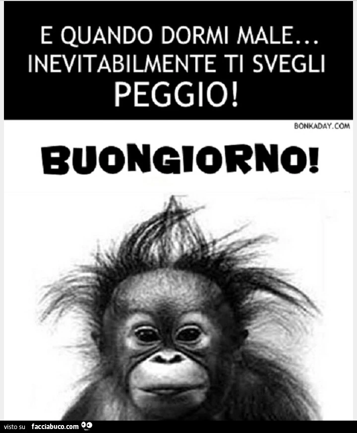 E quando dormi male, inevitabilmente ti svegli peggio! Buongiorno