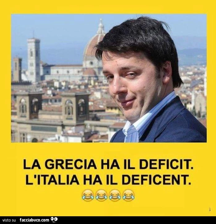 La Grecia ha il deficit. L'Italia ha il deficent