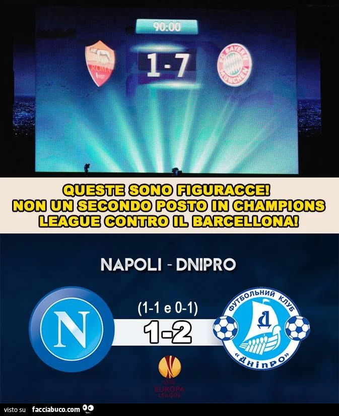 queste sono figuracce, non un secondo posto in champions league contro il barcellona