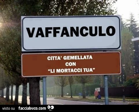 Vaffanculo, città gemellata con li mortacci tua