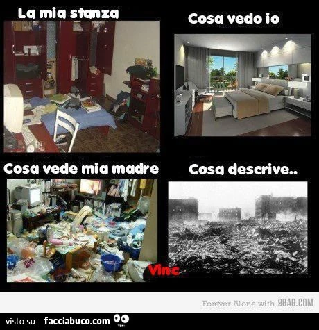 la mia stanza, cosa vedo io, cosa vede mia mamma, cosa descrive meme