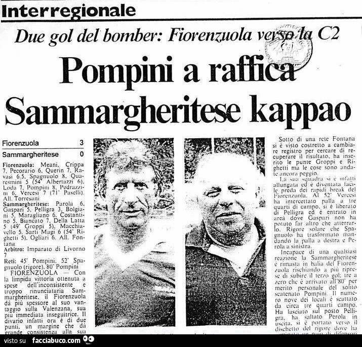 Pompini a raffica. Sammargheritese Kappao