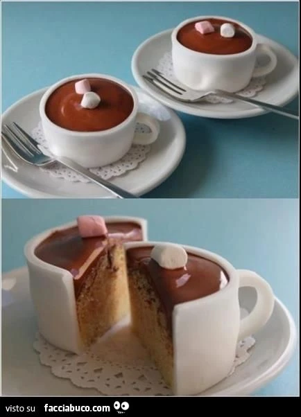 fantastici dolci a forma di tazzine con cioccolata